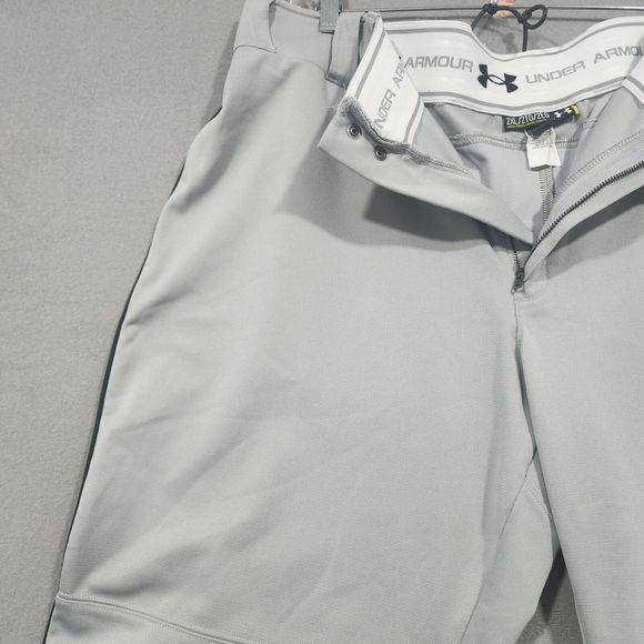 Under Armour Mens Pants Gray Solid 2XL Loose Button Fly 100% Polyester Athletic - Picture 12 of 16